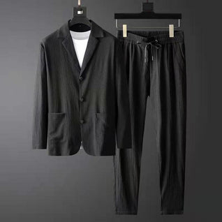 Hudson Men's Polyester Leisure Blazer and Pants Set – Casual Comfort, Weekend Ready