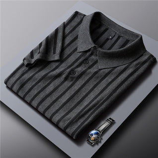 Ravello Striped Viscose Polo Shirt - Lightweight, Soft and Breathable