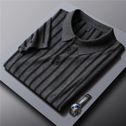 Ravello Striped Viscose Polo Shirt - Lightweight, Soft and Breathable