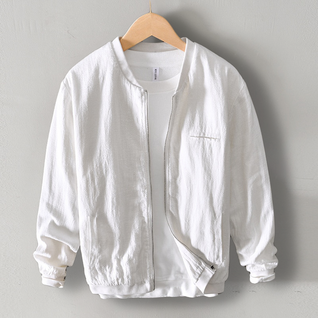 Gellini Linen-Cotton Blend Zip-Up Jacket