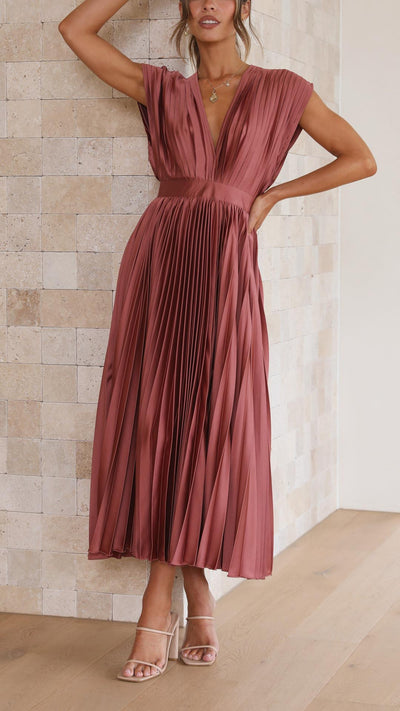 Tie Front Pleated Midi Dress – Casual Summer Dress | Juliette