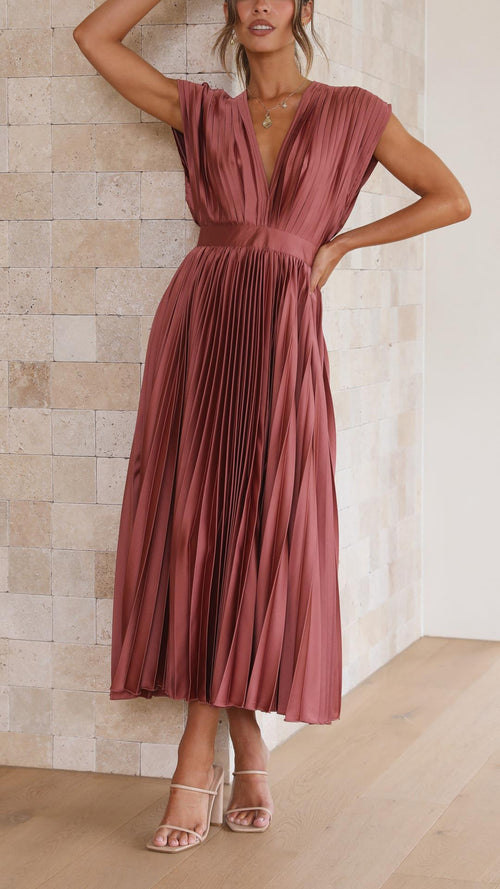 Tie Front Pleated Midi Dress – Casual Summer Dress | Juliette