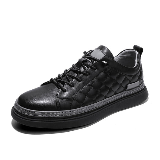 Carlow Leather Lace-Up Sneakers in a Classic Checkered Pattern