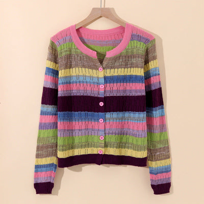 Sorento Striped Cotton Knit Cardigan - Soft, Lightweight Everyday Layer