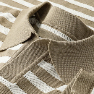 Harlow Striped Viscose Polo Shirt – Soft, Breathable Everyday Style