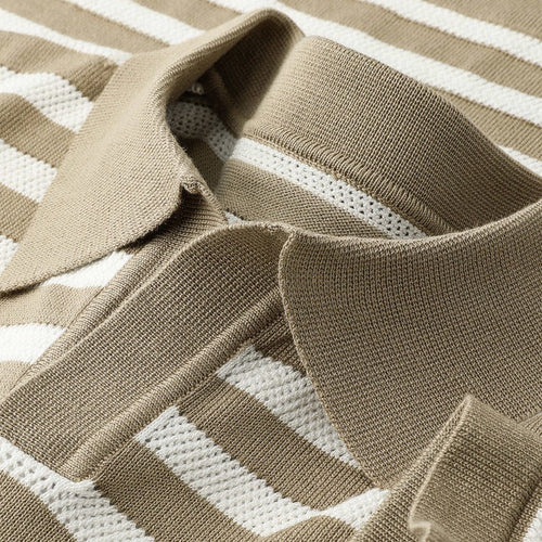 Harlow Striped Viscose Polo Shirt – Soft, Breathable Everyday Style