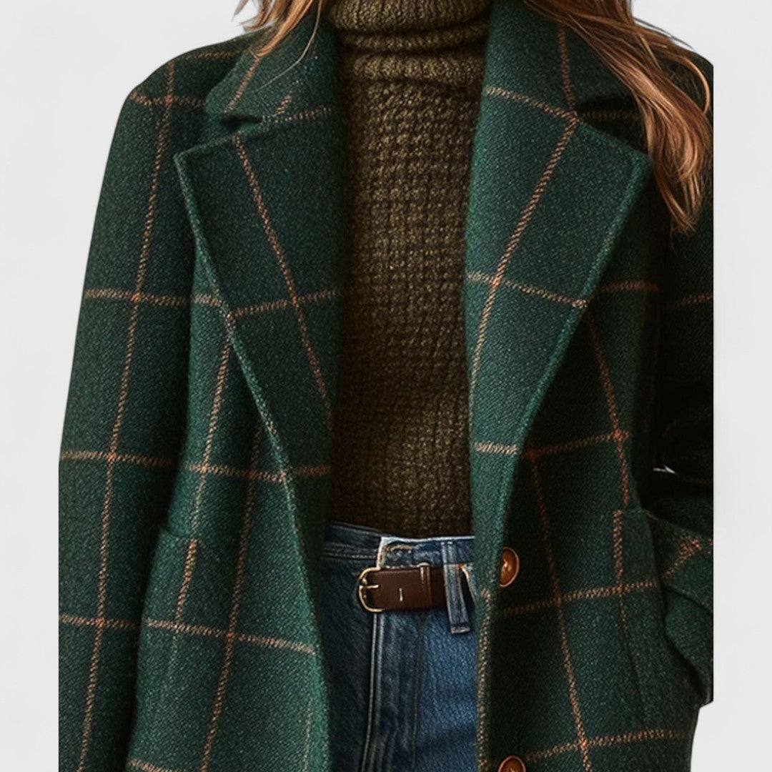 Natascha Classic Plaid Button-Front Coat