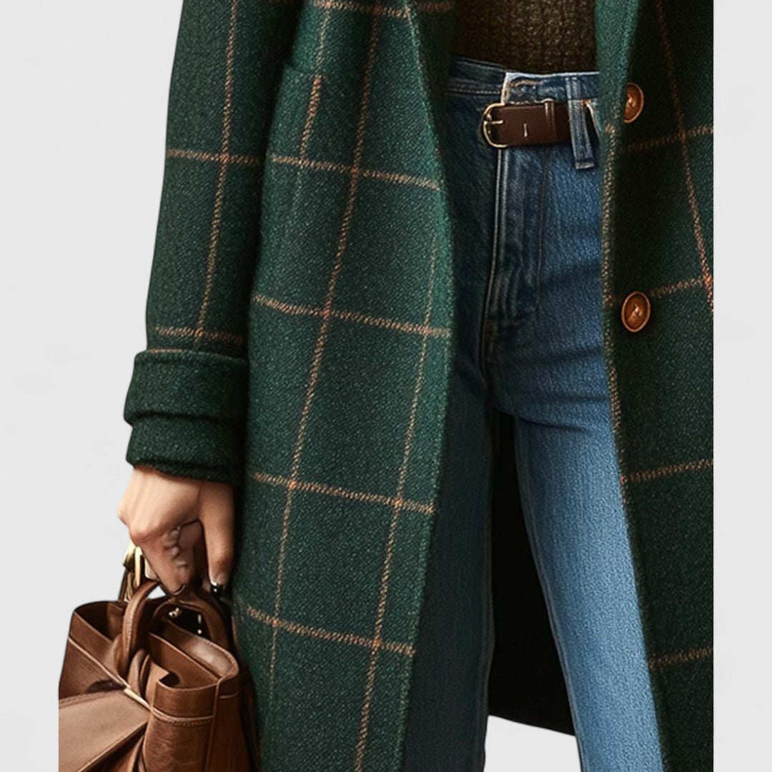 Natascha Classic Plaid Button-Front Coat