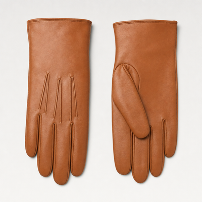 Ledbury Leather Gloves in cognac tan, product shot