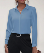 Stefanie Tailored Button-Front Office Blouse