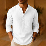 Wilhelm Button Collar Long Sleeve Casual Shirt