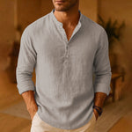 Wilhelm Button Collar Long Sleeve Casual Shirt