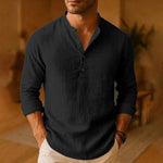 Wilhelm Button Collar Long Sleeve Casual Shirt