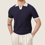 Wilhelm Textured Contrast Collar Polo Shirt