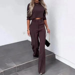 Verena Two-Piece Trouser Set with Long-Sleeve Top