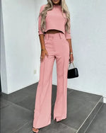 Verena Two-Piece Trouser Set with Long-Sleeve Top