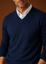 Men's V-Neck Knit Sweater - Casual Pullover | Areleon