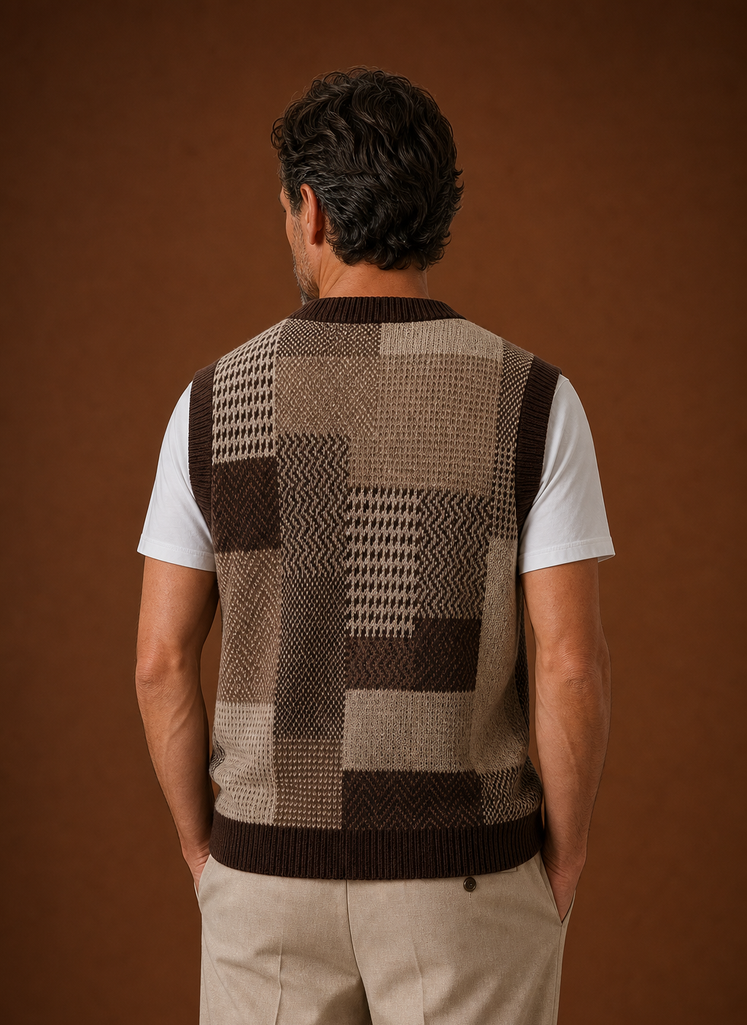 Men's V-Neck Knit Sweater Vest | Areleon
