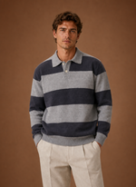 Men's Striped Polo Sweater Long Sleeve | Areleon