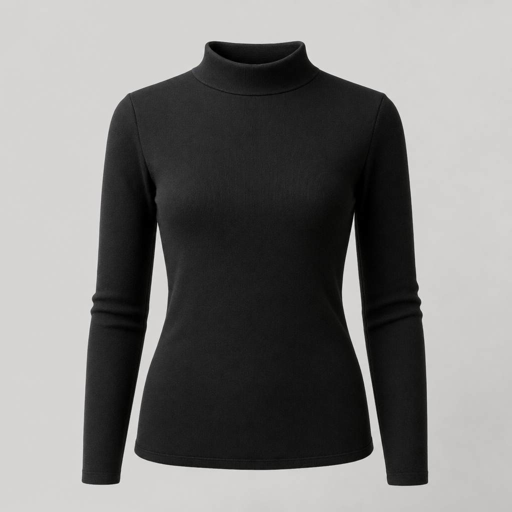 Ottery Ribbed Mock Neck Thermal in black