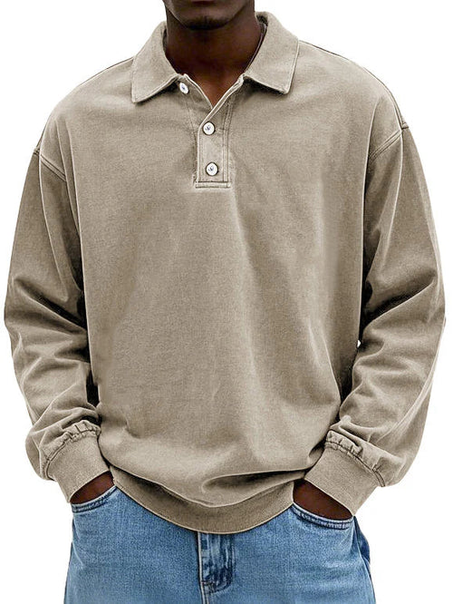 Robert Long-Sleeve Polo Sweatshirt