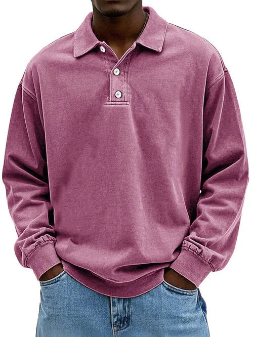 Robert Long-Sleeve Polo Sweatshirt
