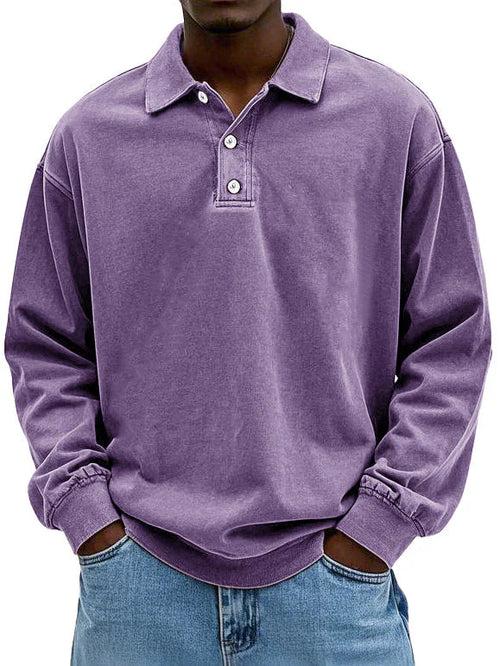 Robert Long-Sleeve Polo Sweatshirt