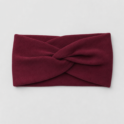 Weatherly Knit Headband in deep burgundy, product shot