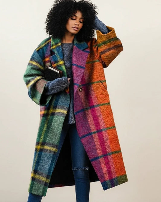 Sarah Multicolor Long Wool Winter Coat