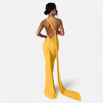 Lara One-Shoulder Halter Maxi Dress